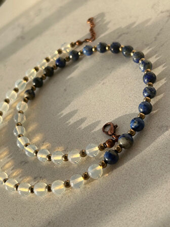 Lapis lazuli Opal kolye