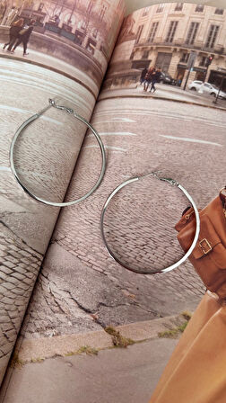 14 K kararmaz halka küpe silver renk