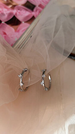 14 K kararmaz halka küpe silver renk