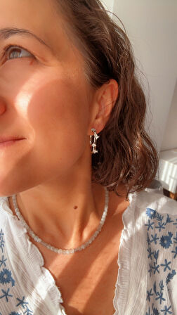 14 K kararmaz halka küpe silver renk