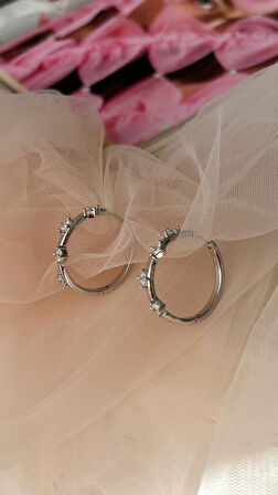 14 K kararmaz halka küpe silver renk