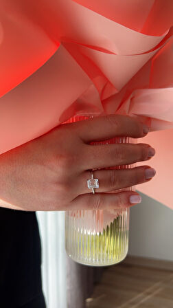 925 ayar gümüş tektaş yüzük 7 numara