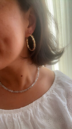 14 K kararmaz halka küpe