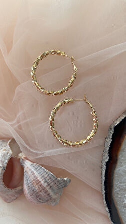 14 K kararmaz halka küpe