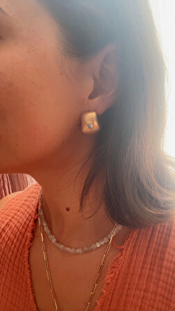 14 K kararmaz küpe gold renk