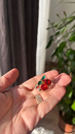 Kiraz taşlı mandal toka