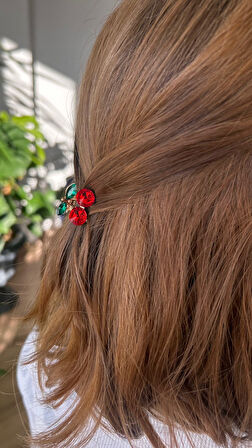 Kiraz taşlı mandal toka