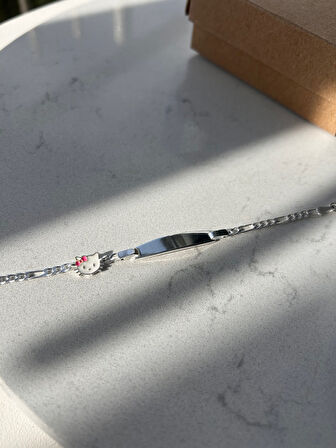925 ayar gümüş çocuk bileklik 15 cm hello kity desen