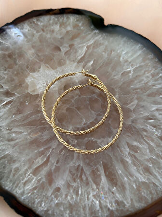 14 K kararmaz halka küpe