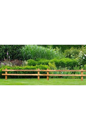 Ahşap Bahçe Çiti Kazıklı Çit 100cm X 40cm Kahverengi