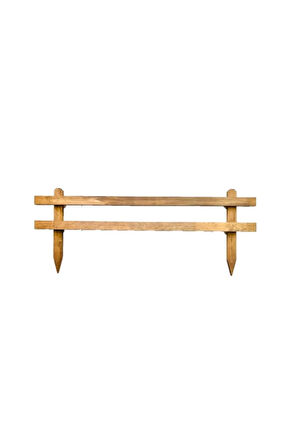 Ahşap Bahçe Çiti Kazıklı Çit 100cm X 40cm Kahverengi