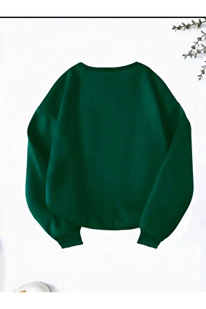 Kelebek Desenli Kapüşonlu Cepli Sweatshirt