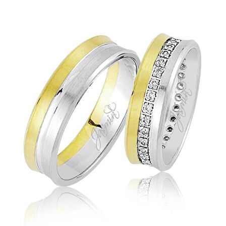 Tek Sıra Taş Altın Alyans 0902