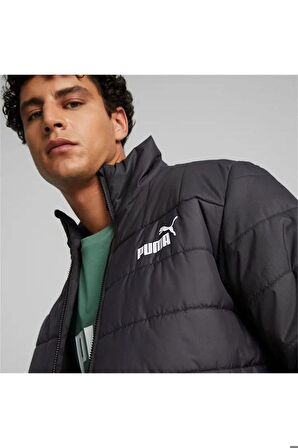 Erkek Siyah Rüzgar-su Geçirmez Ess+ Padded Jacket Günlük Spor Mont 84934901