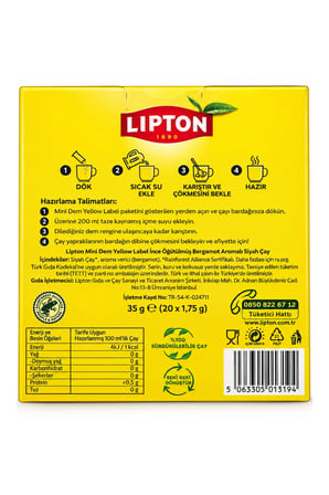 Lipton Mini Dem Yellow Label Siyah Çay 20li