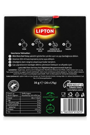 Lipton Earl Grey Mini Dem Bardak Çay 20li