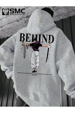 Unisex Toji X Japon Baskılı kapüşonlu Sweatshirt
