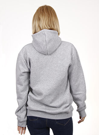 Unisex Kapşonlu Gri Sweatshirt