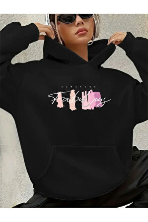 Yazı Detaylı Kapüşonlu Sweatshirt