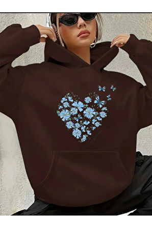 Baskılı İçi Polarlı Sweatshirt