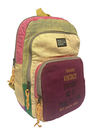 Kaliteli Renkli Vintage Disayn Sırt Gezi Okul Seyahat Çantası 30 Cm X 42 Cm