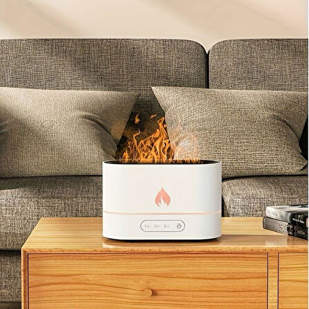 Ultrasonik Hava Nemlendirici Buhar Makinesi Alev Simülasyonlu 250Ml Aroma Difüzörü