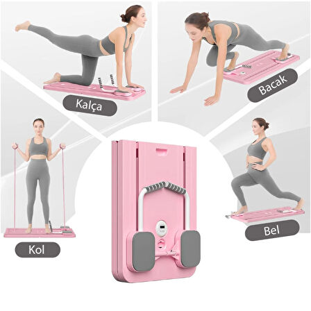 Evde Spor İçin Pilates ve Egzersiz Aleti – Core, Kalça, Karın, Bel ve Kol Antrenmanına Uygun Çok Amaçlı Tahta