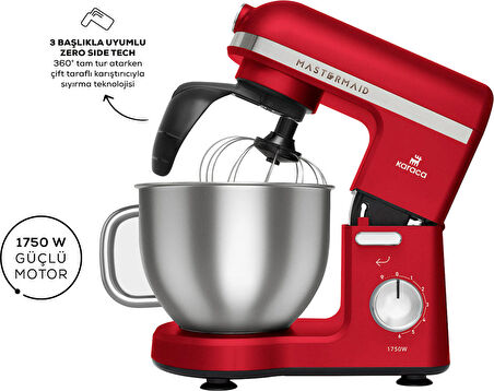 Karaca Mastermaid Chef Pro Çift Kollu Stand Mikser Imperial Red 1750 W