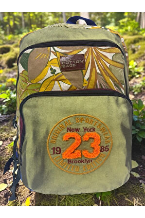 Kaliteli Renkli Vintage Disayn Sırt Gezi Okul Seyahat Çantası 30 cm x 42 cm