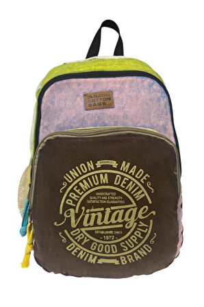 Kaliteli Renkli Vintage Disayn Sırt Gezi Okul Seyahat Çantası 30 cm x 42 cm