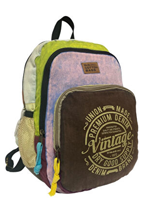 Kaliteli Renkli Vintage Disayn Sırt Gezi Okul Seyahat Çantası 30 cm x 42 cm