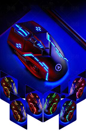 TechTic G5 Mekanik E-Spor PUBG RGB Oyun Gaming Mouse Fare Kablolu 1600DPI