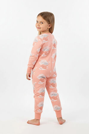 Kız Çocuk Elyaf Dolgulu Premium Kalite 2 Tog Desenli Uyku Tulumu 