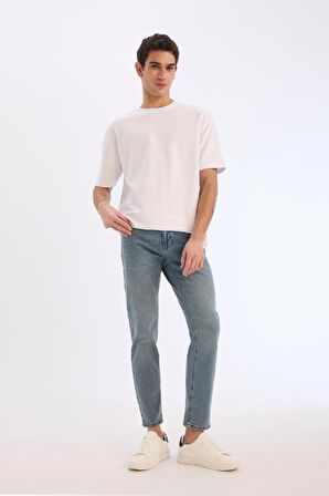 DeFacto Slim Tapered Fit Dar Kalıp Normal Bel Daralan Paça Jean Pantolon E7108AX25SPNM28