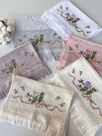 MYSOFT 30X50 RENKLİ NAKIŞLI HAVLU - FİYONK