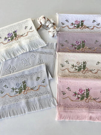 MYSOFT 30X50 RENKLİ NAKIŞLI HAVLU - FİYONK