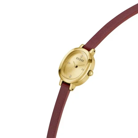 GUESS GUGW0925L7 BORDO DERİ KORDON OVAL KADIN KOL SAATİ