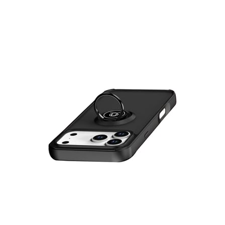 Apple iPhone 17 Pro Max Montreal Yüzüklü Silikon Kapak - Siyah