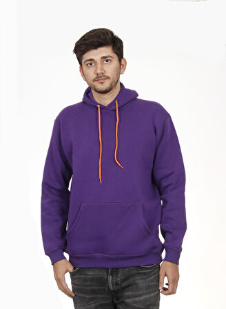 Unisex Kapşonlu Mor Sweatshirt