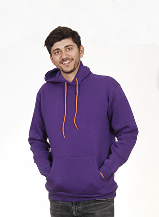 Unisex Kapşonlu Mor Sweatshirt