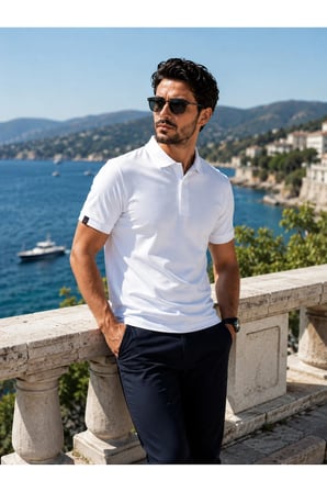 Luxic Core Polo Yaka Beyaz Tişört Slim Fit %100 Pamuk Pike Kumaş 2XL