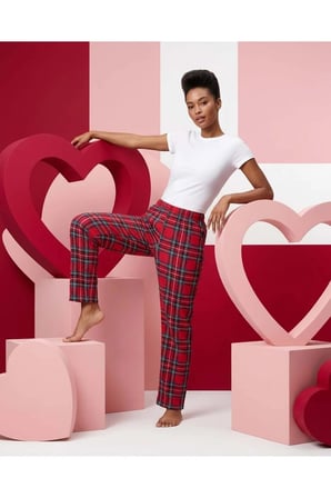 Kadın Pamuklu Lastikli Bel Pijama Altı Soft Örme Mevsimlik Ev Pantolonu Rahat