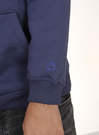 Unisex Kapşonlu İndigo Sweatshirt