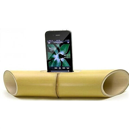 Evyora® 6 x 1 cm Girişli Kılıflı Bambu Ağacı Akustik Ses Yükseltici Aparat