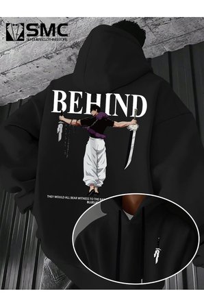 Unisex Toji X Japon Baskılı kapüşonlu Sweatshirt