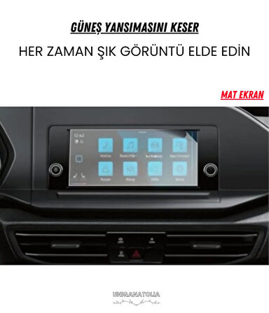 Volkswagen Golf 8 8.25 inç Navigasyon ve Multimedya Uyumlu Mat Ekran Koruyucu