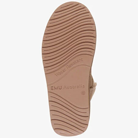 EMU Australia Leather Piction Boot Kadın Koyun Derisi Koyun Kürkü Bot Bej