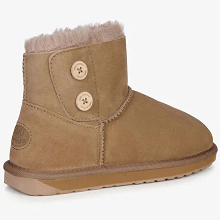 EMU Australia Leather Piction Boot Kadın Koyun Derisi Koyun Kürkü Bot Bej