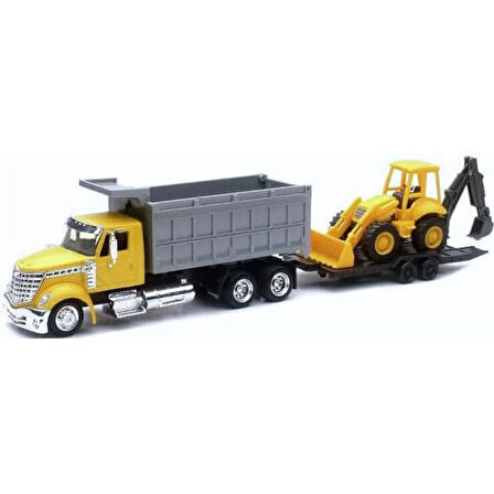 1:43 Long Haul International Lonestar Araçları - Sarı Kamyon - Dozer