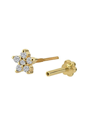 Pırlanta Floral Tragus Piercing 0635E0009